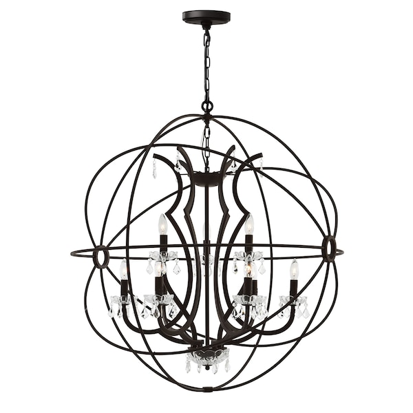 Cwi Lighting Campechia 9 Light Up Chandelier With Brown Finish 5465P36DB-9 - main